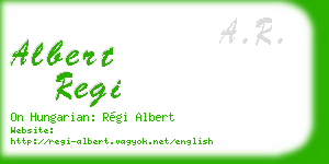 albert regi business card